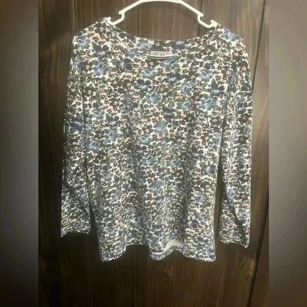 VINTAGE NUOVO JEANSWEAR FLORAL LONG SLEEVE TOP